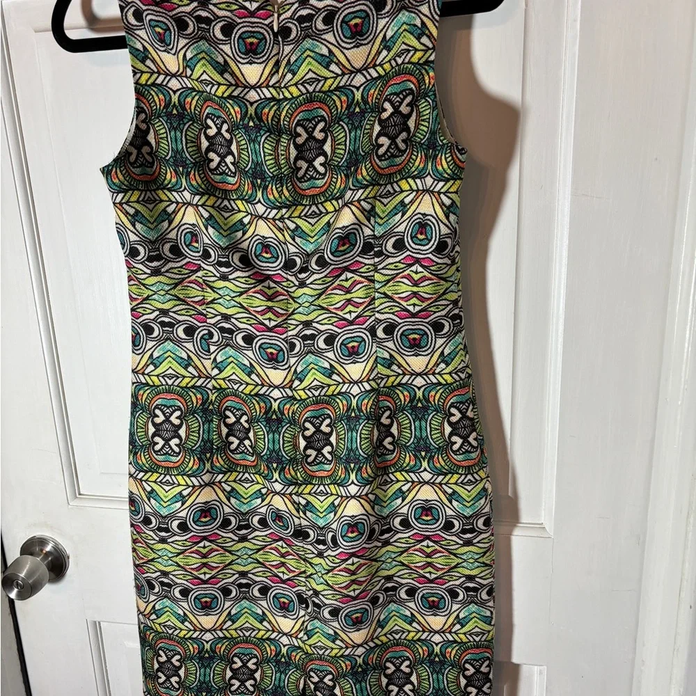 Multicolor Geometric Pattern Dress Chetta B - Picture 2 of 3